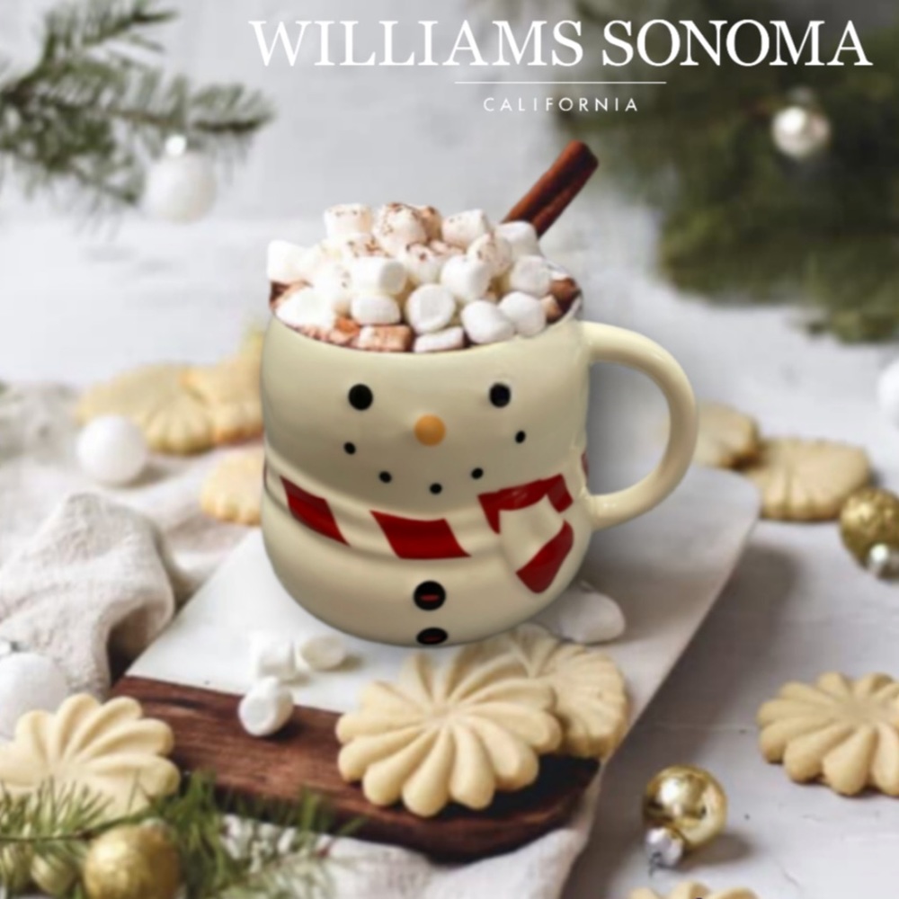 Williams-Sonoma Hot Chocolate Bonjour Christmas Mug